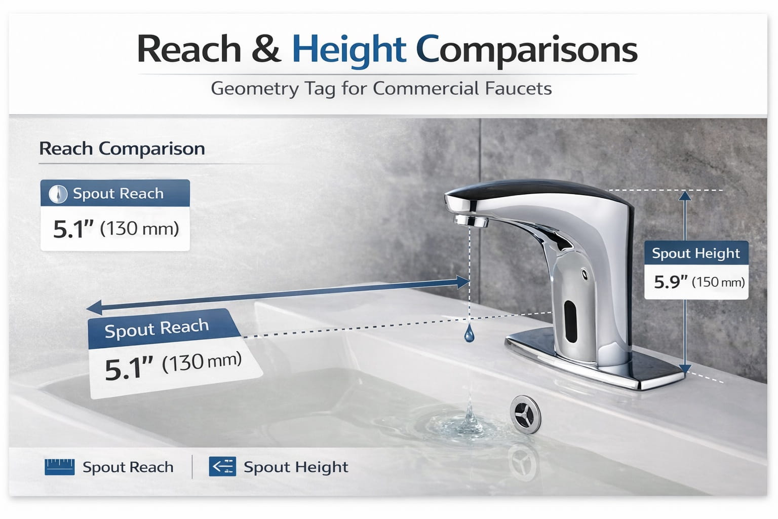 Geometry tag sample image showing reach and height comparisons