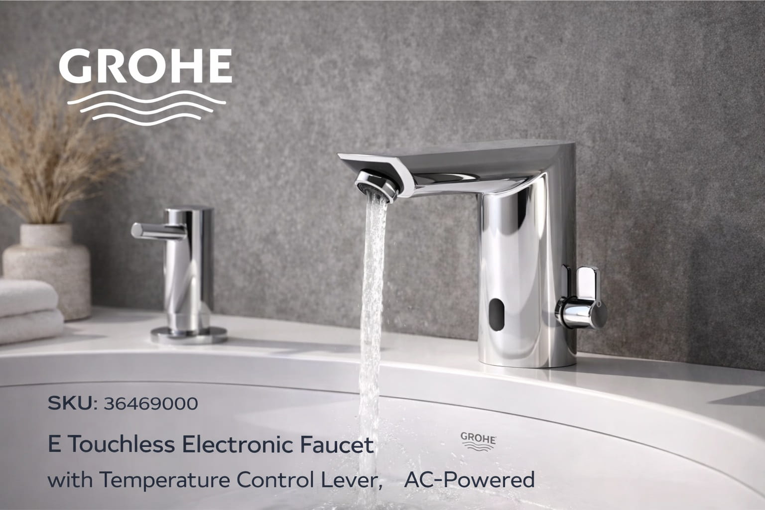 Grohe touchless faucet sample image with temperature lever control