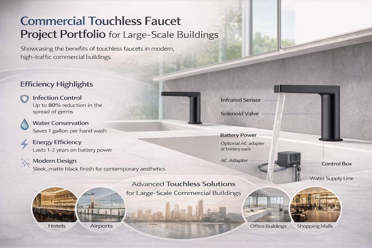 Commercial touchless faucet project portfolio for large-scale buildings