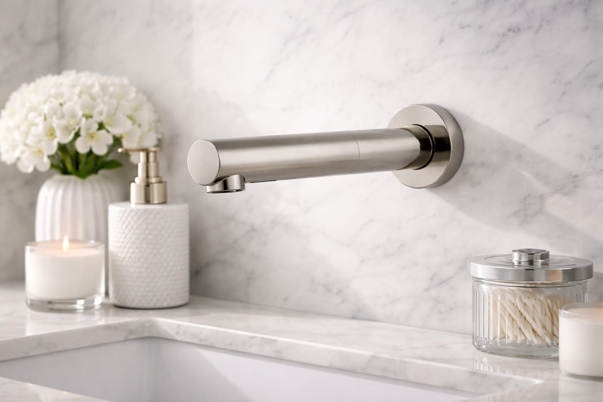 Modern architectural faucet with smart technology integration