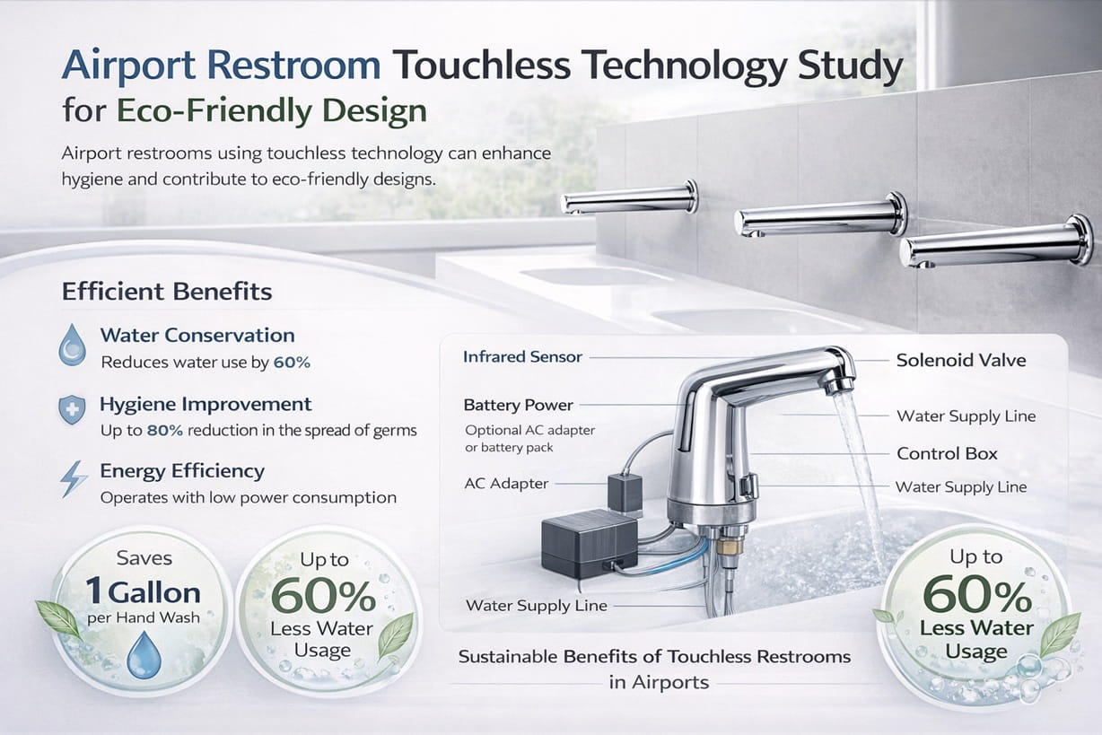 Airport restroom touchless technology study for eco-friendly design