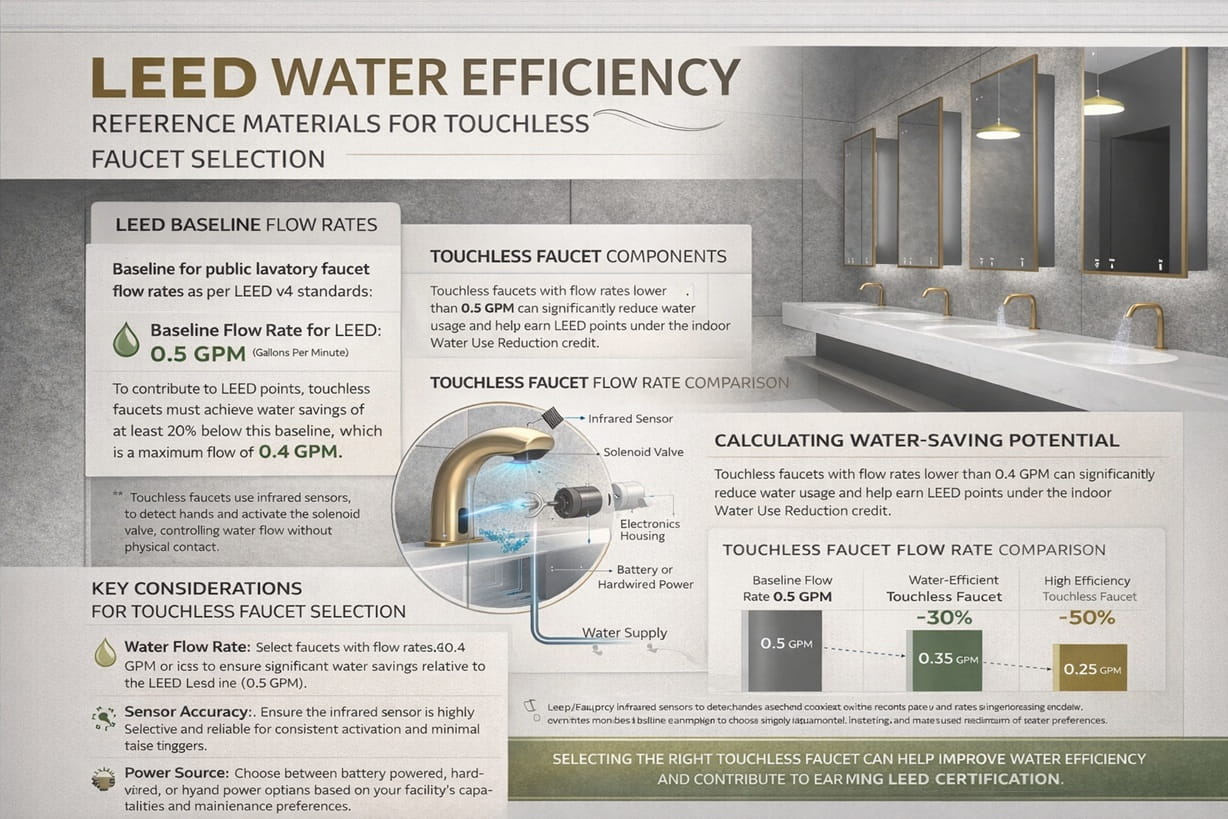 LEED water efficiency reference materials for touchless faucet selection