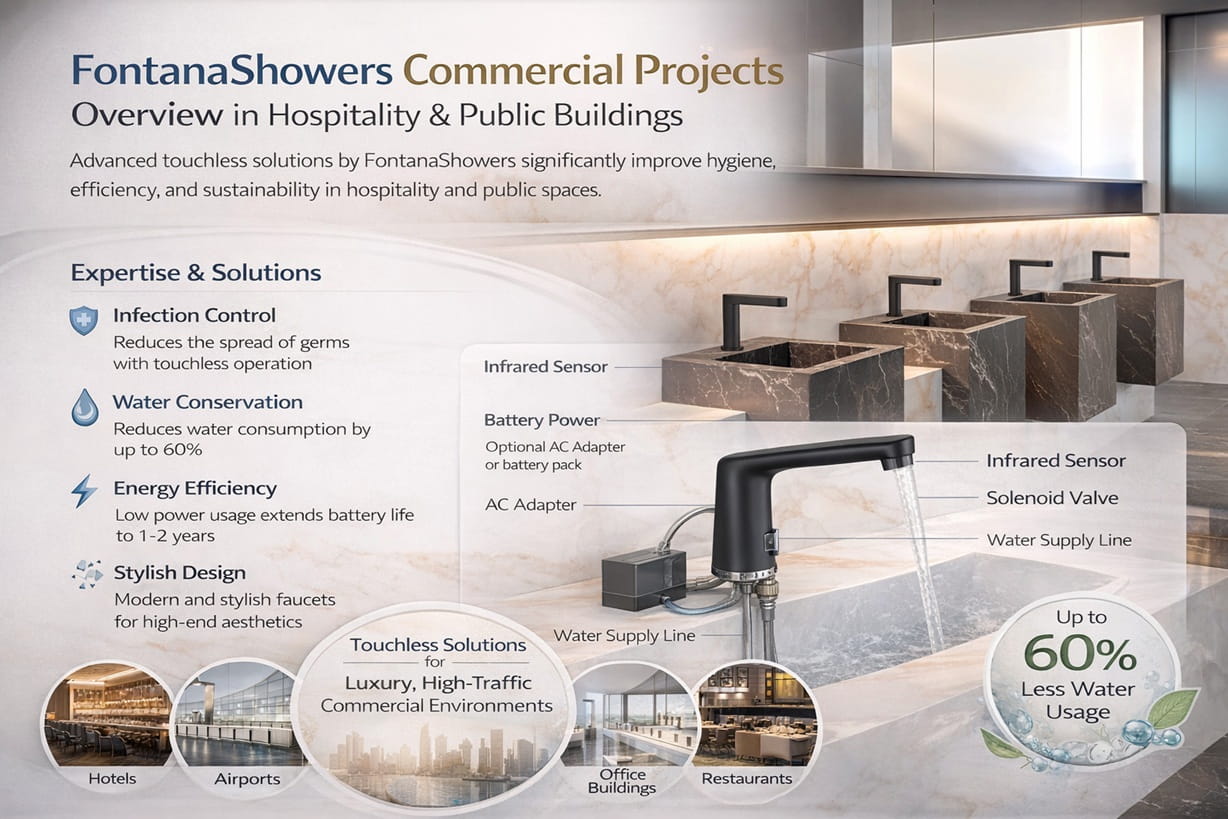 FontanaShowers commercial projects overview in hospitality and public buildings