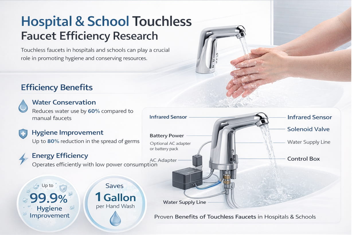 Hospital and school touchless faucet efficiency research