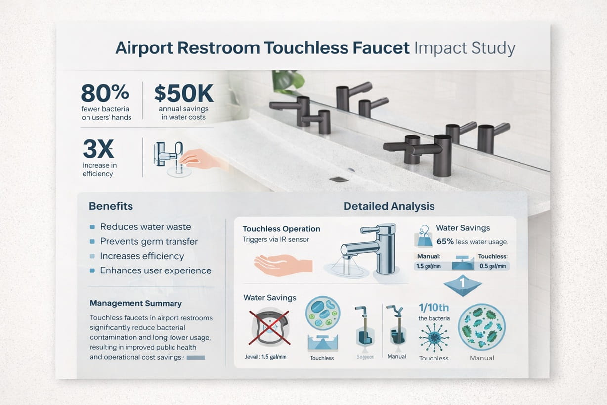Airport restroom touchless faucet impact study