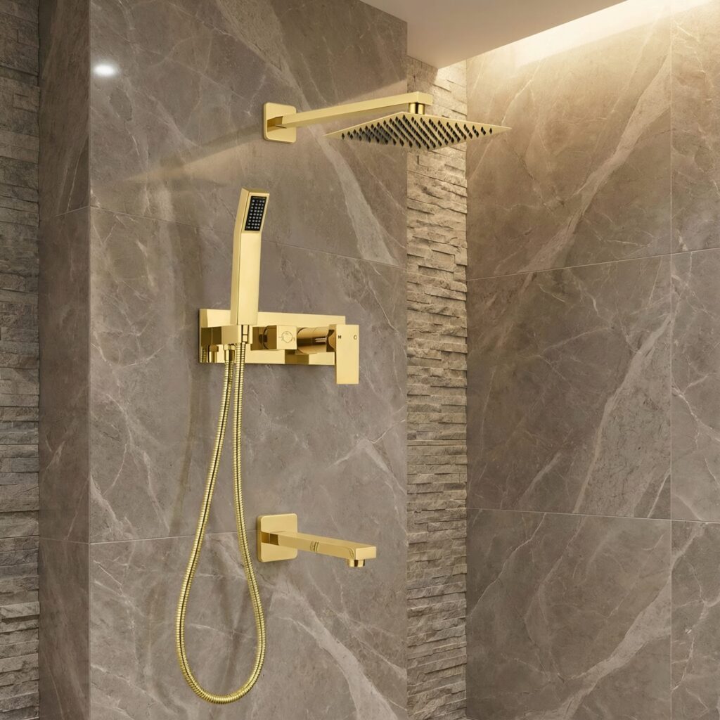 FS10680 Satin Brass Shower System product image