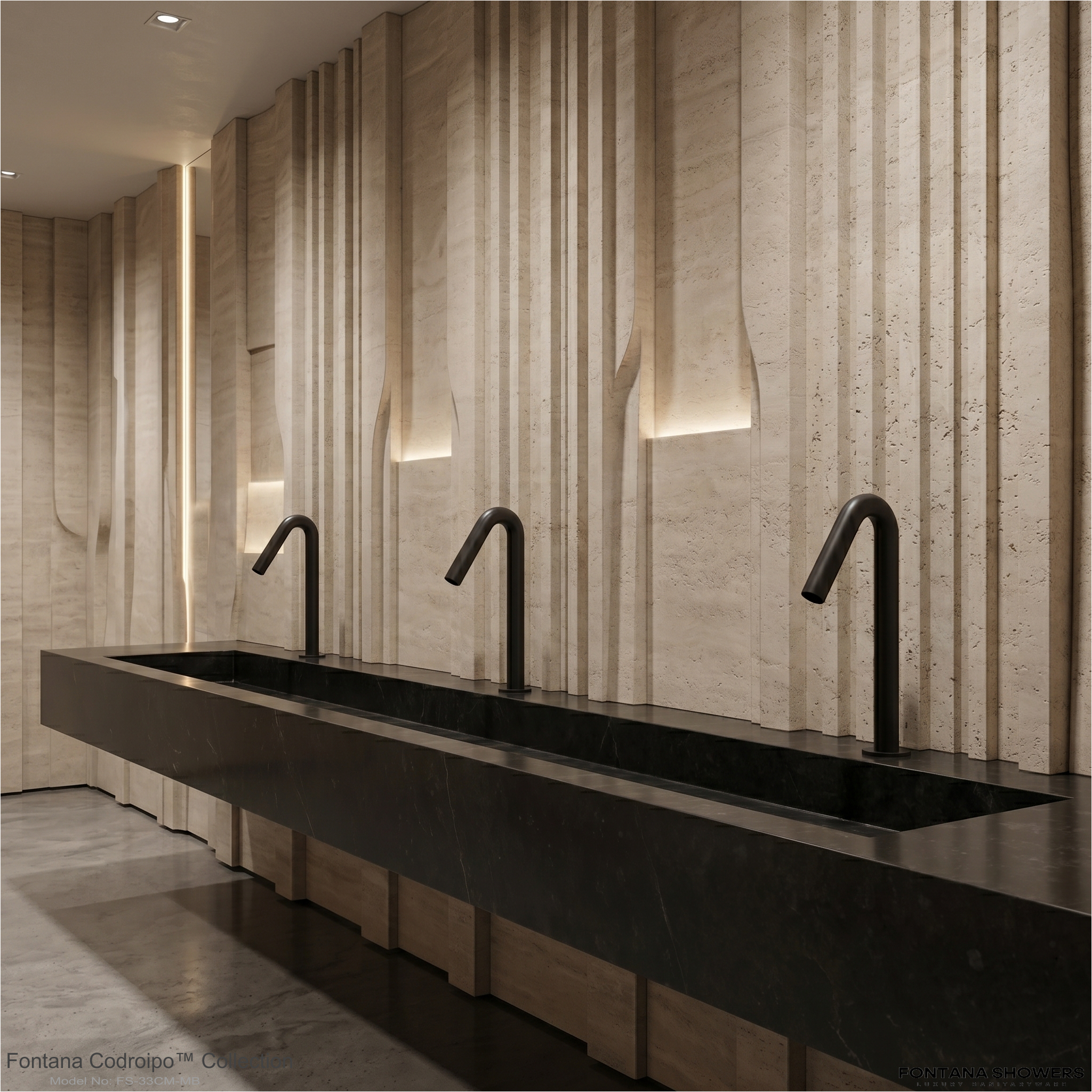 Project showcase submission image featuring a completed commercial washroom installation