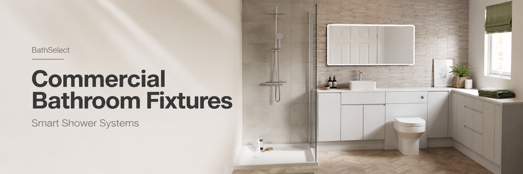 BathSelect Commercial Bathroom Fixtures and Smart Shower Systems banner